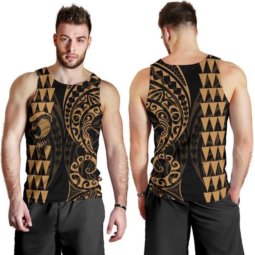 Hawaii Warrior Men's Tank Top Gold Gold - Polynesian Pride