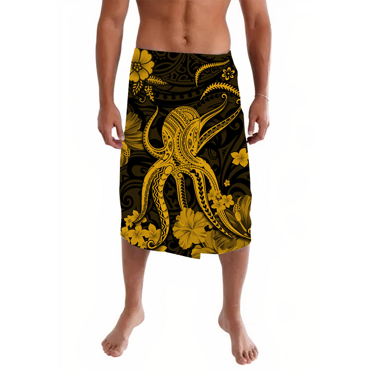 Hawaii Lavalava Polynesian Gold Octopus LT13 Gold - Polynesian Pride