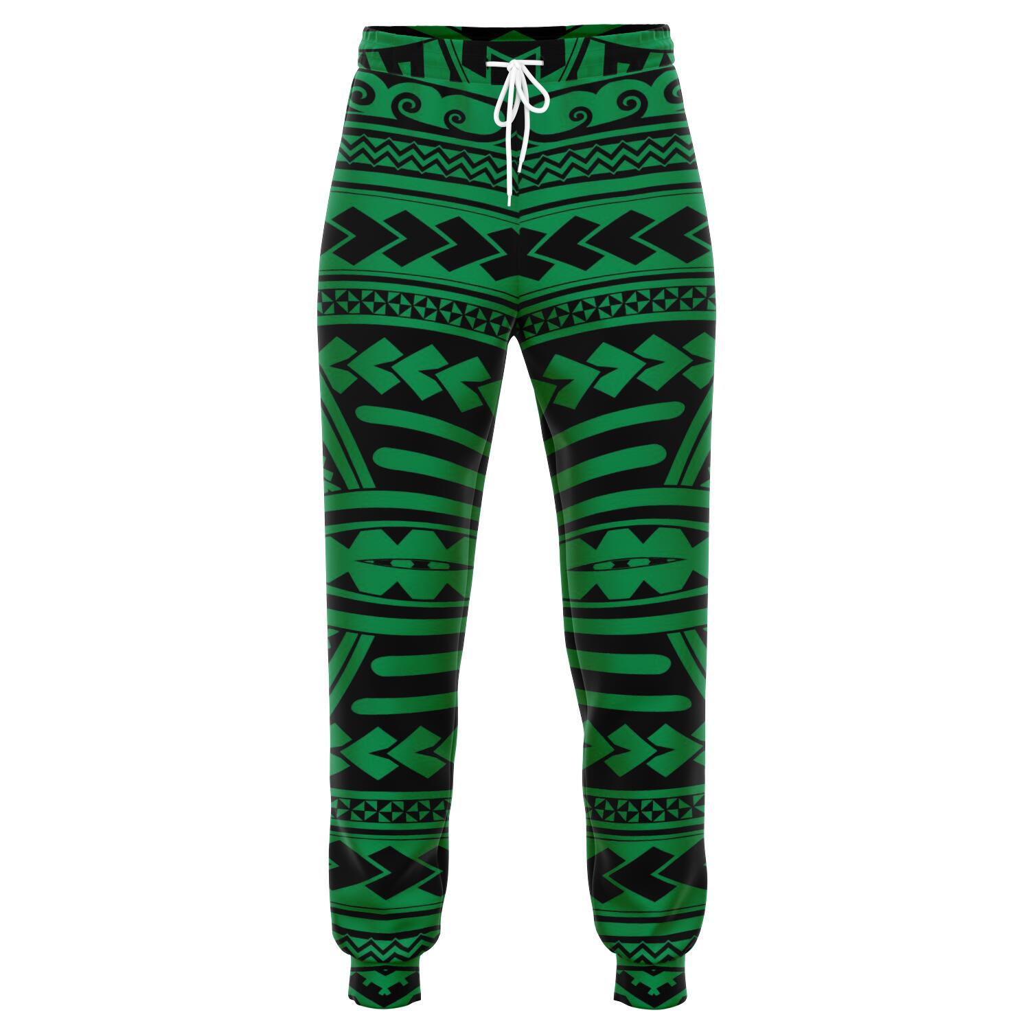 Polynesian Seamless Green Joggers Unisex Green - Polynesian Pride