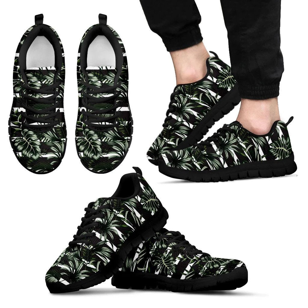 Hawaii Tropical Line Patttern Sneakers Men's Sneakers Black - Polynesian Pride