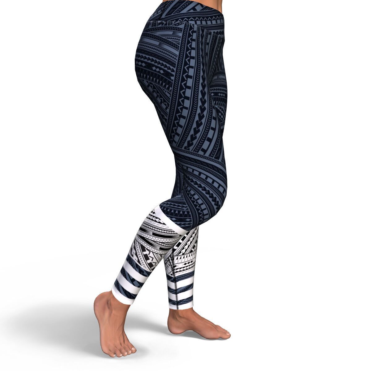 Polynesian Legging - Polynesian Design Stripe Legging NN0 Art - Polynesian Pride