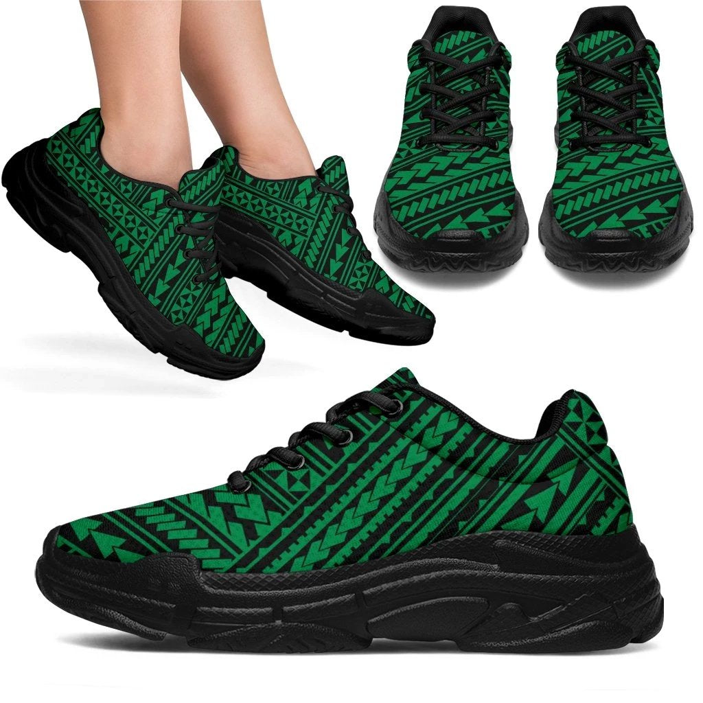 Polynesian Nation Green Chunky Sneakers - Polynesian Pride