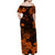 Hawaii Off Shoulder Long Dress Polynesia Orange Cool Shaka Sign LT13 - Polynesian Pride