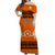 Tailulu College Off Shoulder Long Dress Tonga Pattern LT13 Long Dress Orange - Polynesian Pride