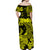 Hawaii Off Shoulder Long Dress Polynesia Yellow Attractive Hula Girl LT13 - Polynesian Pride