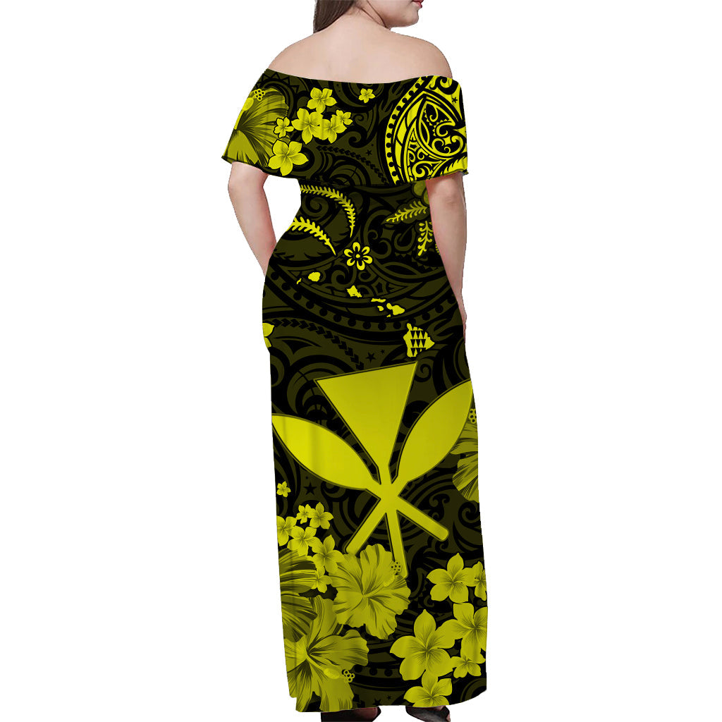 Hawaii Matching Dress and Hawaiian Shirt Polynesia Yellow Kanaka Maoli LT13 - Polynesian Pride