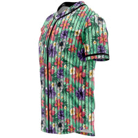 Hawaii Tropical flower, blossom cluster seamless Baseball Jersey - Polynesian Pride