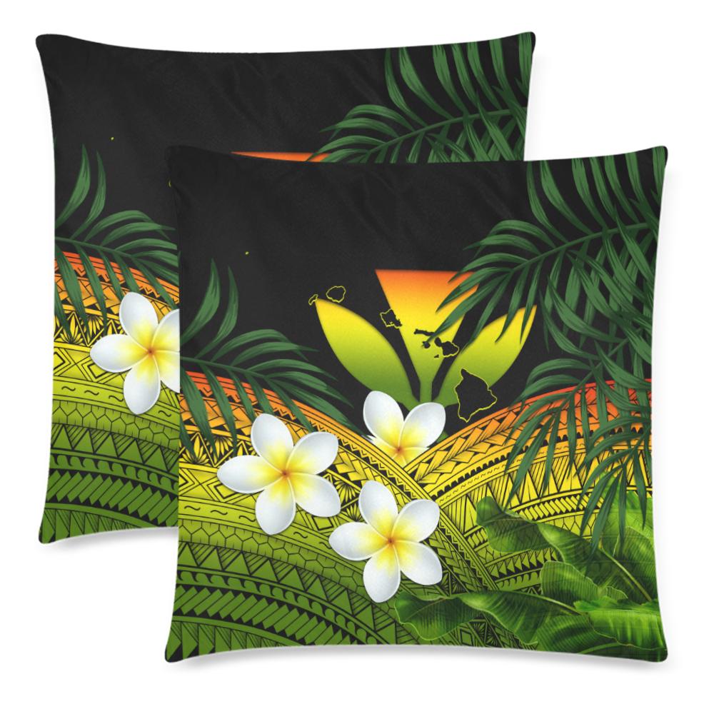 Kanaka Maoli (Hawaiian) Pillow Cases, Polynesian Plumeria Banana Leaves Reggae - Polynesian Pride