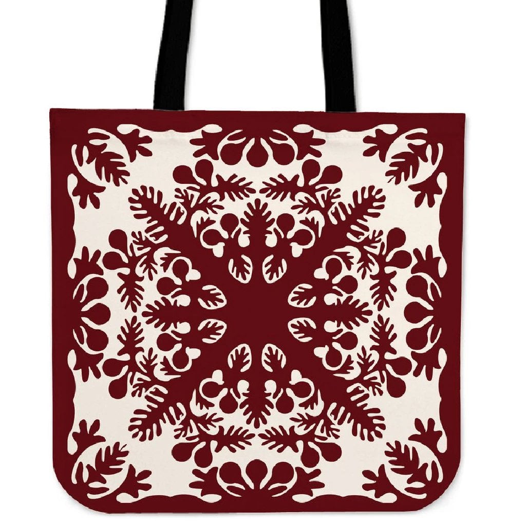 Hawaiian Quilt Tradition Red Tote Bag Tote Bag One Size Red - Polynesian Pride