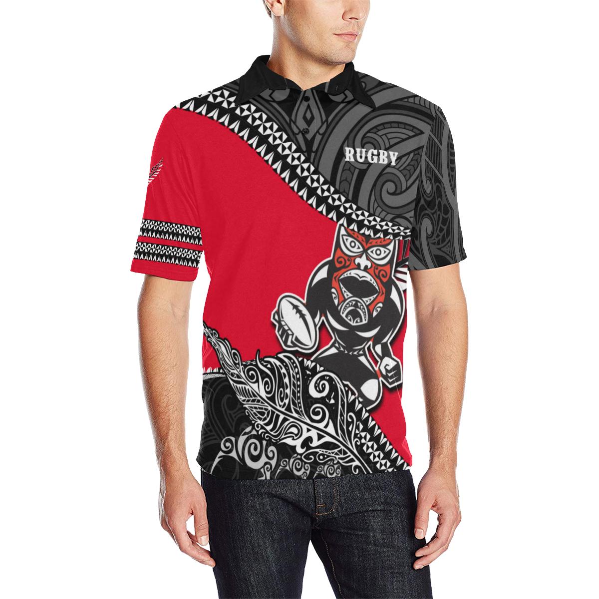 New Zealand Maori Polo Shirt Fall In Rugby - Polynesian Pride