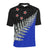 Maori Fern Black and Blue Polo T Shirt - Polynesian Pride