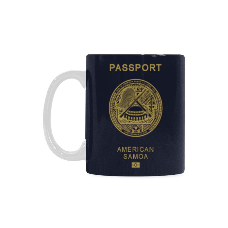 American Samoa Passport White Mug One Style One Size Blue - Polynesian Pride