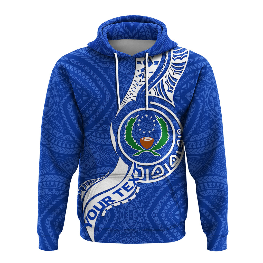 Custom Pohnpei Hoodie Micronesia Pride Blue LT12 - Polynesian Pride