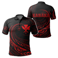 Kanaka Polo Shirt Frida Style Red Unisex Black - Polynesian Pride