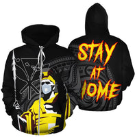 Hawaii Stay At Home King Hoodie (Zipper) Unisex Black - Polynesian Pride