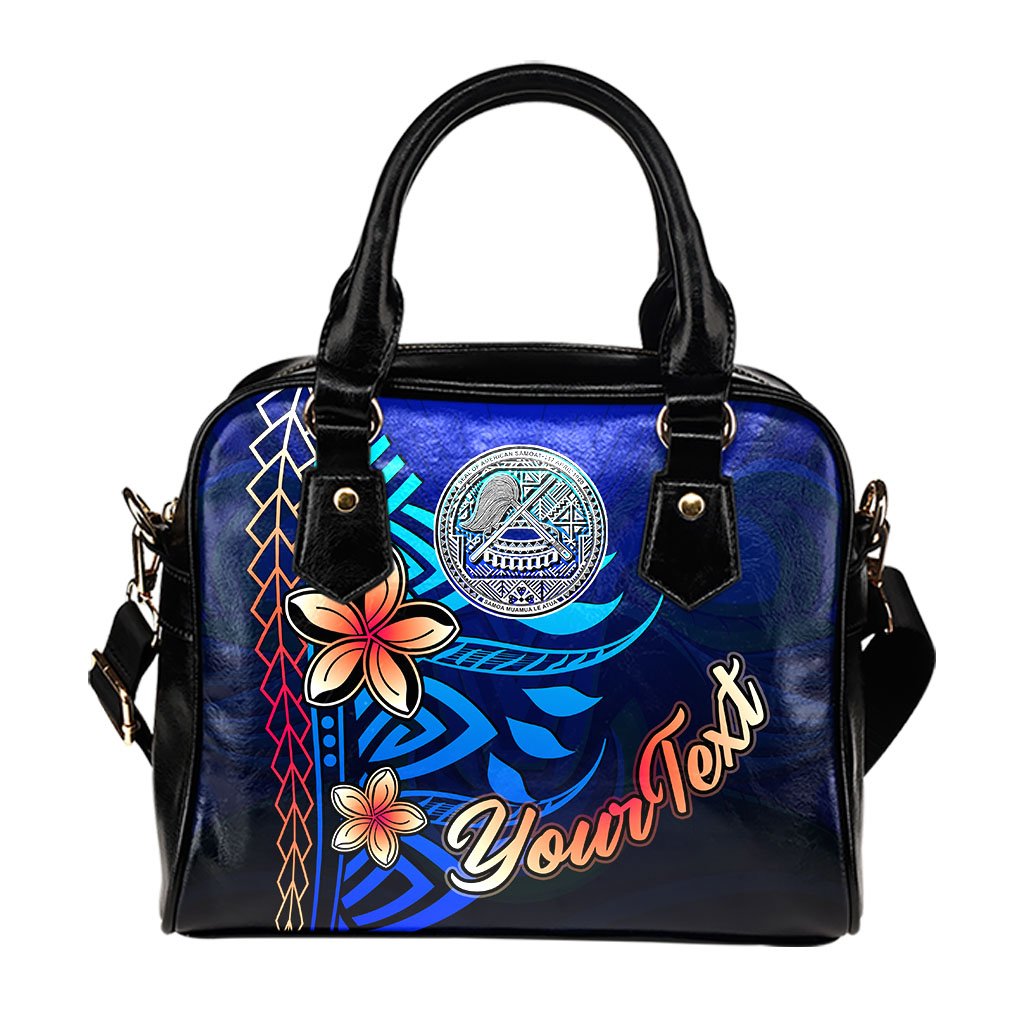 American Samoa Custom Personalised Shoulder Handbag - Vintage Tribal Mountain - Polynesian Pride