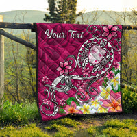 Fiji Custom Personalised Premium Quilt - Turtle Plumeria (Pink) - Polynesian Pride