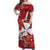 Wallis et Futuna Off Shoulder Long Dress Hammerhead Shark Red LT13 Long Dress Red - Polynesian Pride