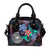 American Samoa Shoulder Handbag - Plumeria Flowers Style One Size Black - Polynesian Pride