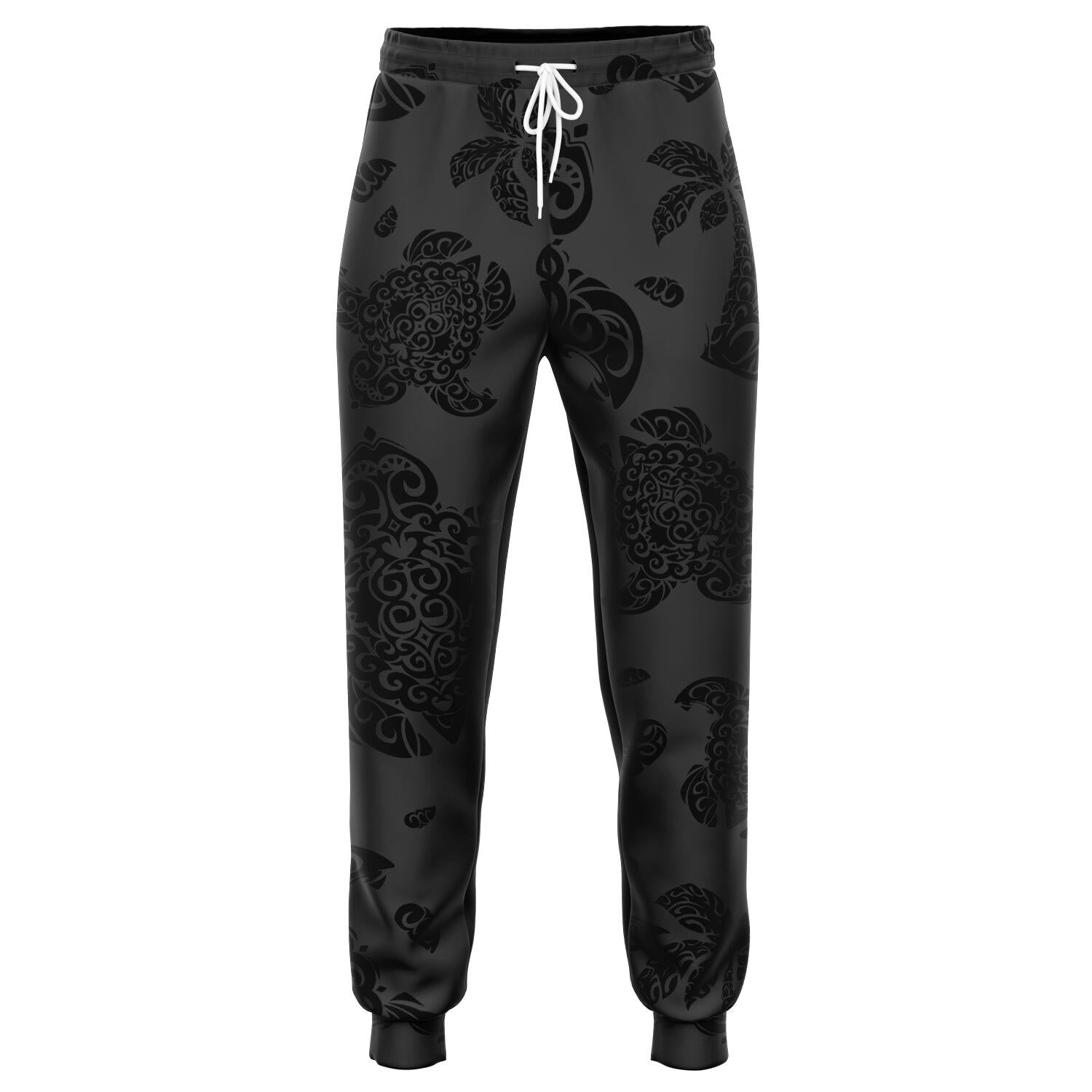 Polynesian Turtle Palm And Sea Pebbles Gray Joggers Unisex Gray - Polynesian Pride