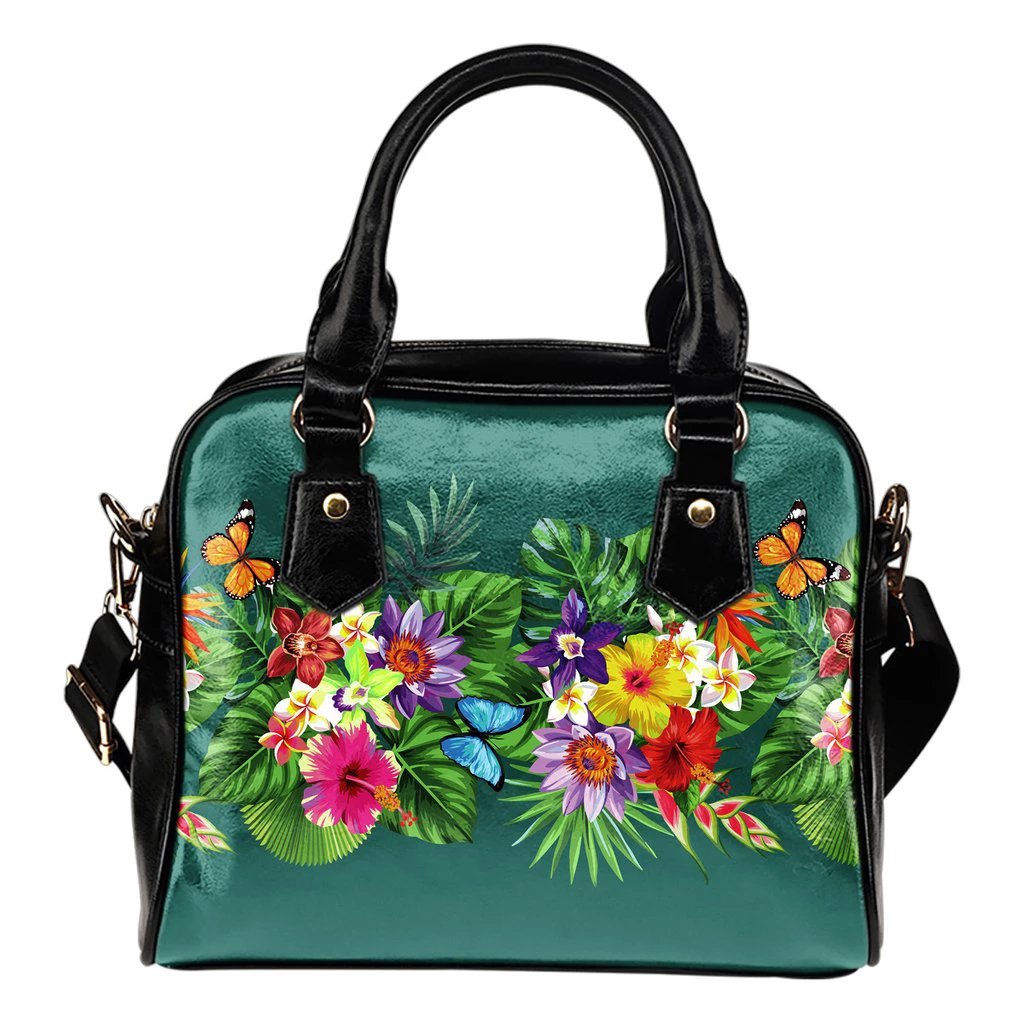 Hibiscus Shoulder Handbag 09 One Size Black - Polynesian Pride