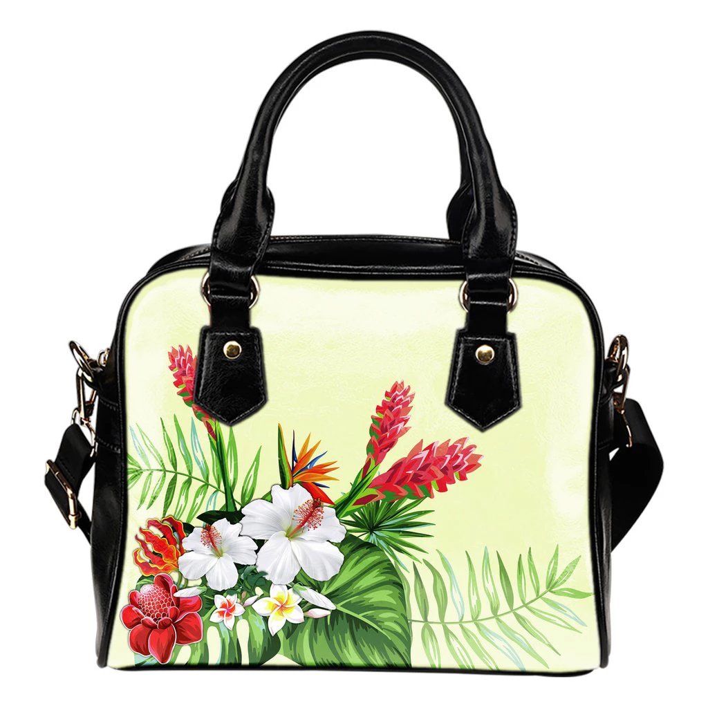 Hibiscus Shoulder Handbag 08 One Size Black - Polynesian Pride