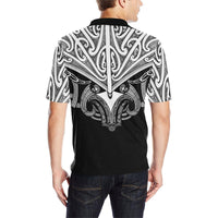 Maori Tattoo Polo Shirt Hei Matau Abalone White - Polynesian Pride