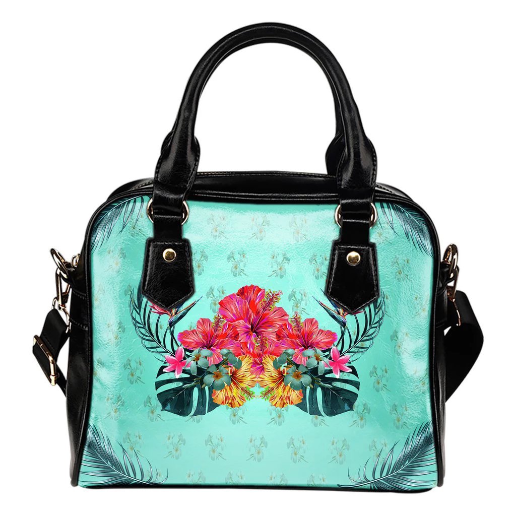 Hibiscus Shoulder Handbag 07 One Size Black - Polynesian Pride