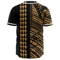 Hawaii Polynesian Kakau Baseball Jersey V.5 - Freestyle - Gold - Polynesian Pride