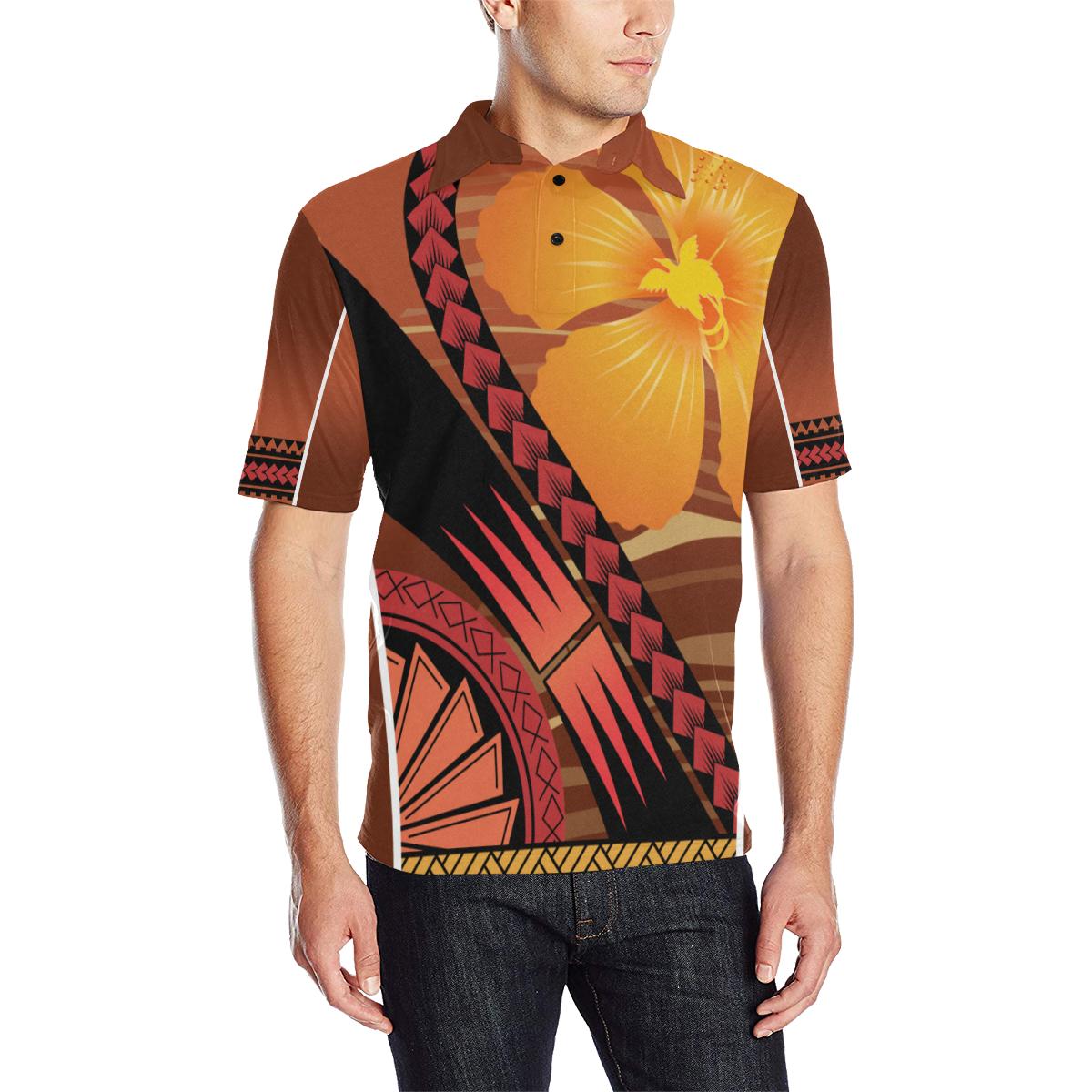 Papua New Guinea All Over Print Polo Shirt P N G Flag Sport Style Unisex Orange - Polynesian Pride