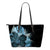 Hawaii Classic Hibiscus Blue Small Leather Tote Black - Polynesian Pride