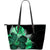 Hawaii Classic Hibiscus Green Large Leather Tote Black - Polynesian Pride