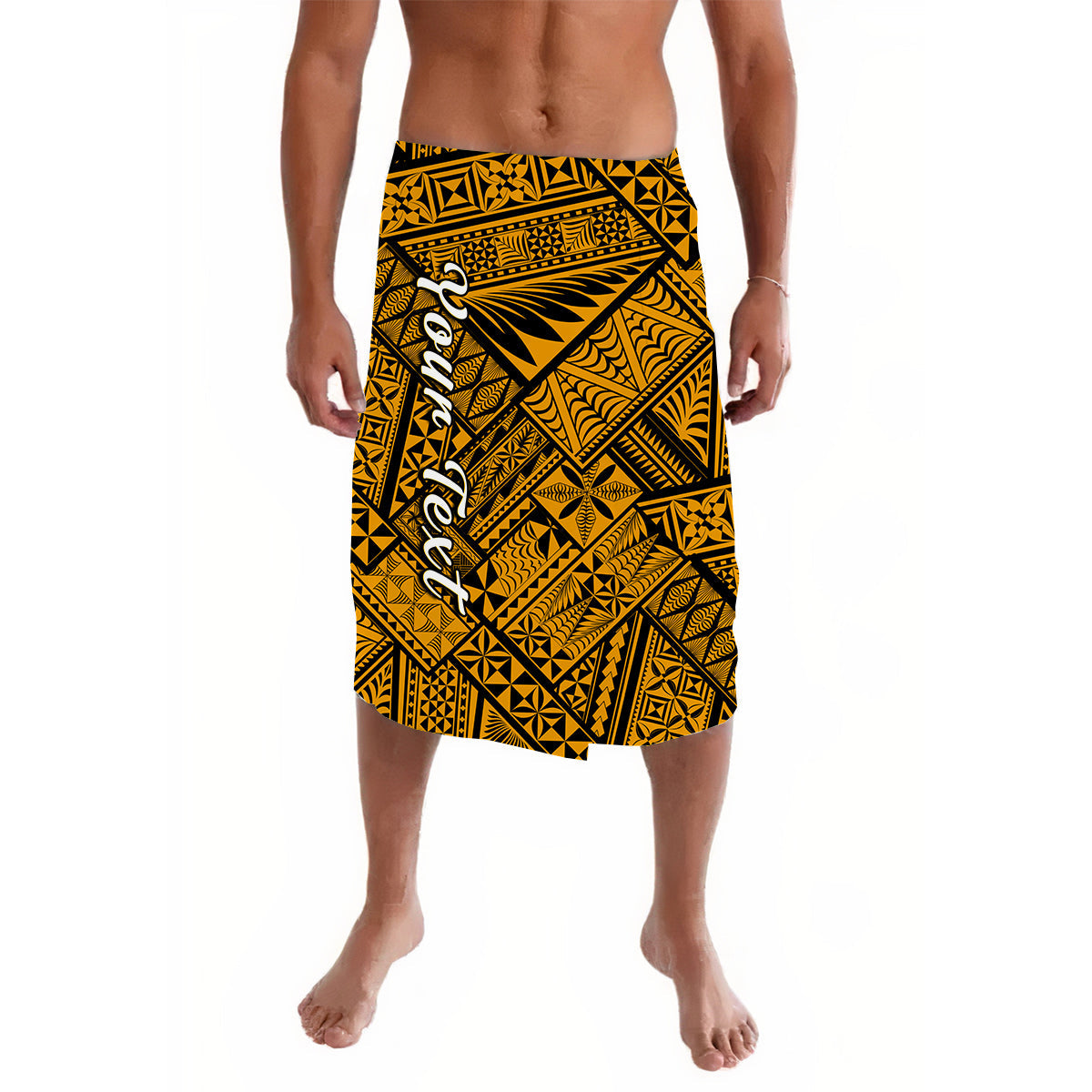 Custom Polynesia Lavalava Ngatu Tonga Pattern Special Gold LT13 Gold - Polynesian Pride