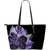 Hawaii Classic Hibiscus Purple Large Leather Tote Black - Polynesian Pride