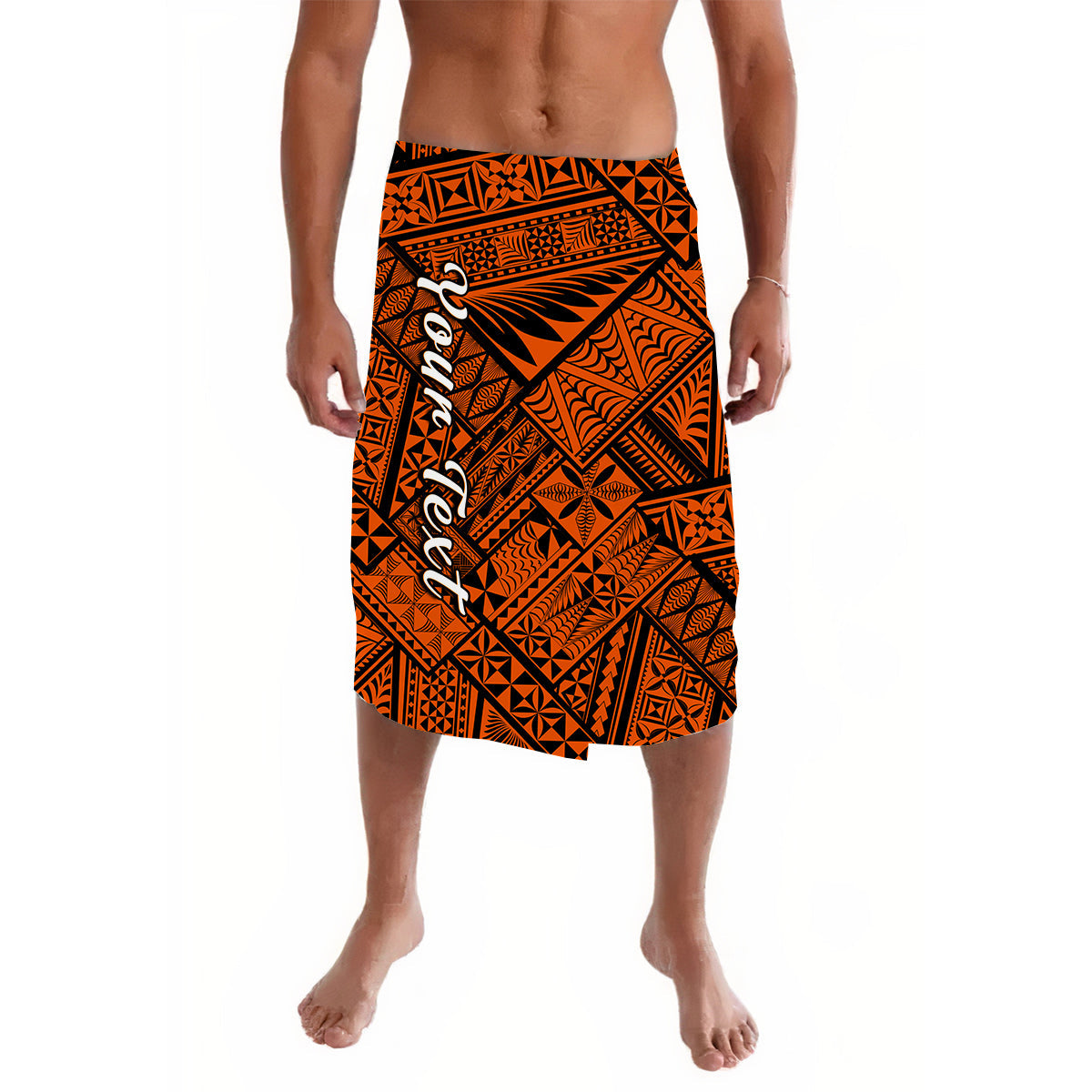 Custom Polynesia Lavalava Ngatu Tonga Pattern Special Orange LT13 Orange - Polynesian Pride