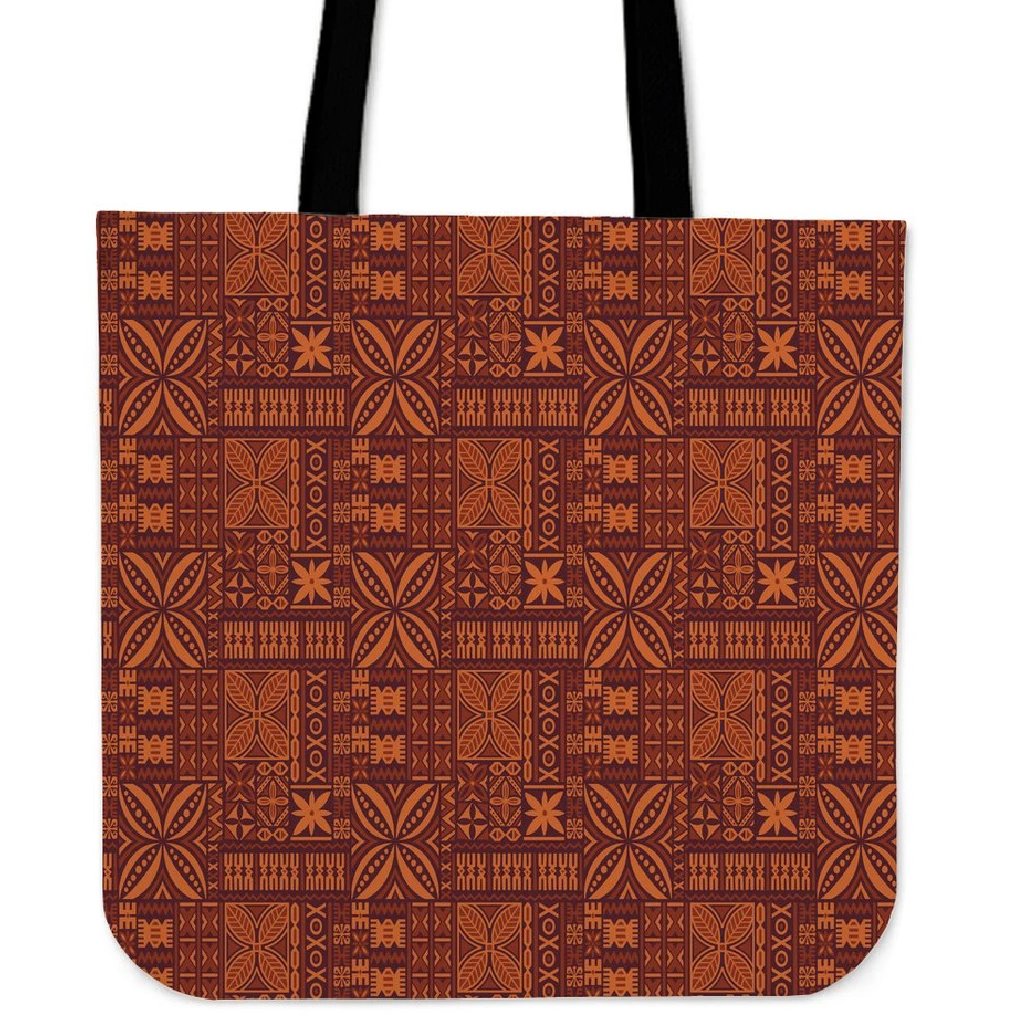 Hawaii Kapa Tote Bag Tote Bag One Size Brown - Polynesian Pride