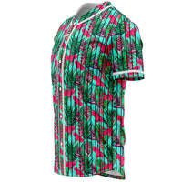 Tropical Strelitzia Blue Baseball Jersey - Polynesian Pride