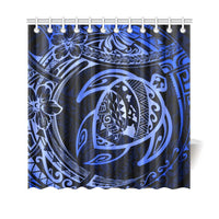 Hawaiian Turtle Polynesian Blue Shower Curtain - Polynesian Pride