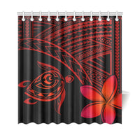 hawaiiShower Curtains - Hawaii Turtle Plumeria Red - Polynesian Pride
