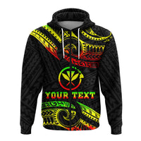 Custom Hawaii Zip up Hoodie Tribal Pattern Reggae LT12 - Polynesian Pride