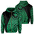 Hawaii Kanaka Polynesian Zip up Hoodie Tatoo Style Green Unisex Green - Polynesian Pride