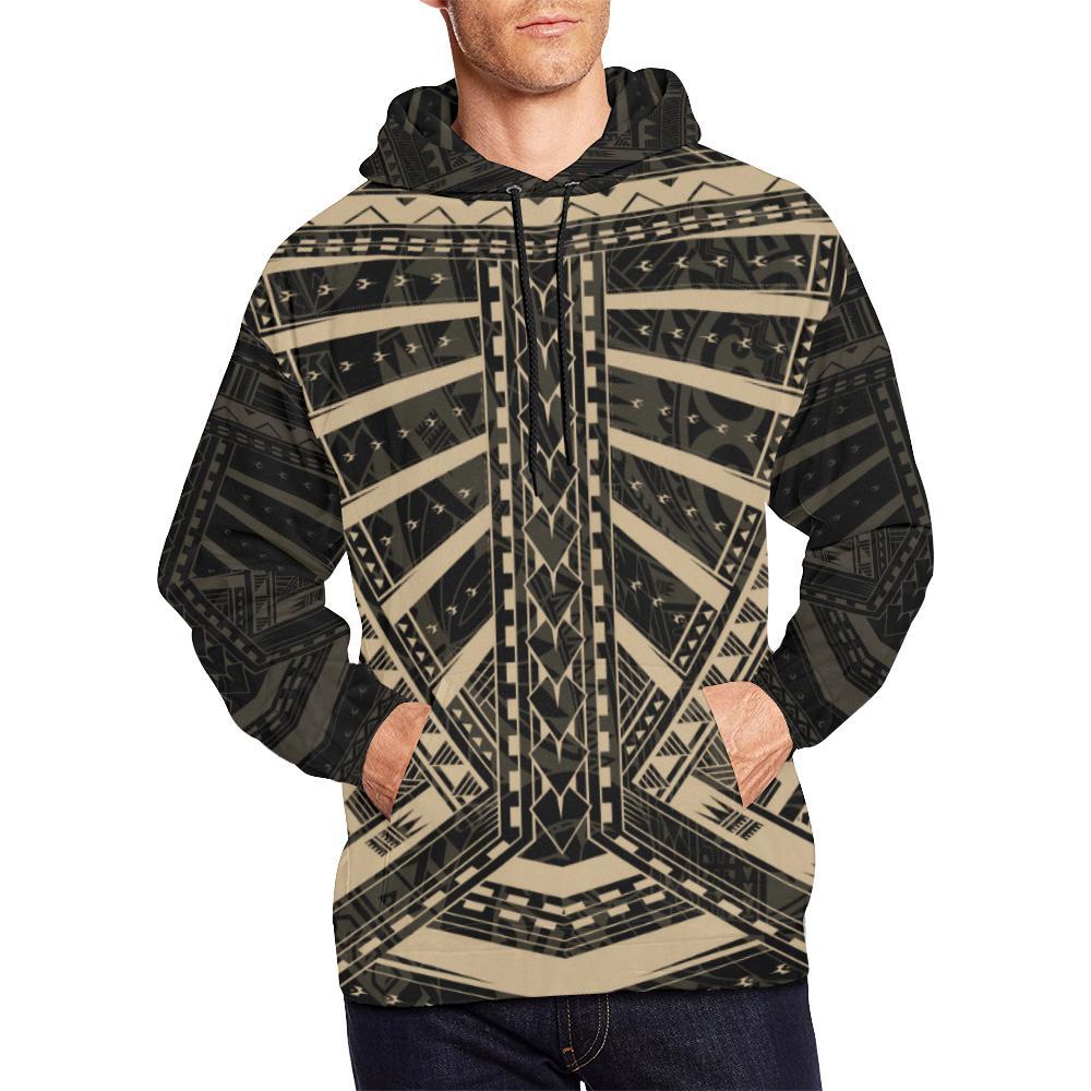 Polynesian Tattoo All Over Hoodie Gold - Polynesian Pride