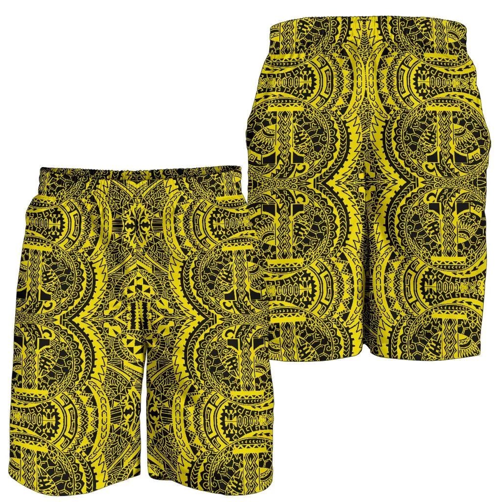 Polynesian Symmetry Yellow Men's Short Men's Shorts Yellow - Polynesian Pride