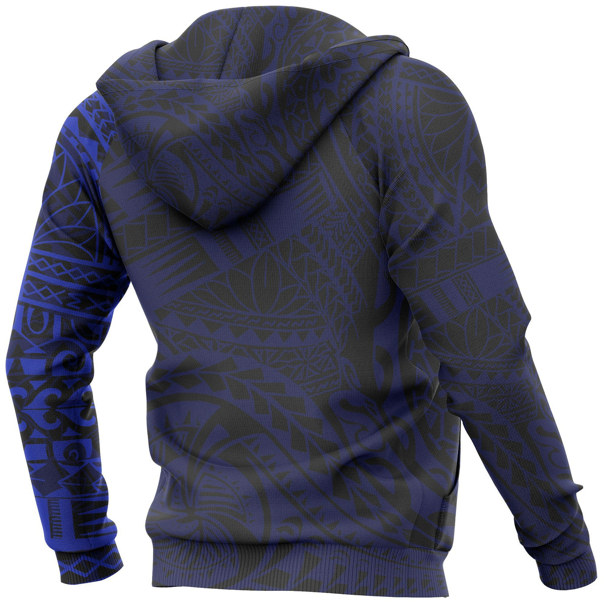Hoodie Polynesian Tattoo Blue Style - Polynesian Pride
