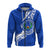 Custom Pohnpei Zip up Hoodie Micronesia Pride Blue LT12 - Polynesian Pride