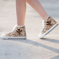 Hawaii Kanaka Maoli High Top Shoes - Hibiscus Flowers Vintage Style - Polynesian Pride