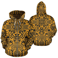 Polynesian Zip up Hoodie Tribal 20 Unisex Brown - Polynesian Pride