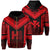 Hawaiian Kanaka Polynesian Zip up Hoodie Active Red Unisex Red - Polynesian Pride
