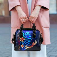 Wallis and Futuna Custom Personalised Shoulder Handbag - Vintage Tribal Mountain - Polynesian Pride