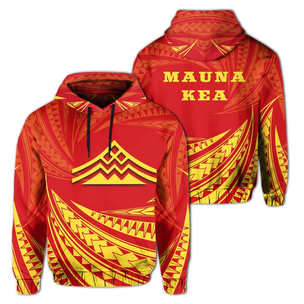 Hawaiian Mauna Kea Polynesian Hoodie Tornado Style Unisex White - Polynesian Pride